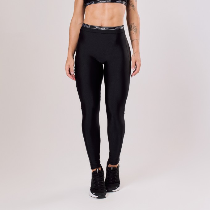 Calça legging Preta com Elástico Personalizado