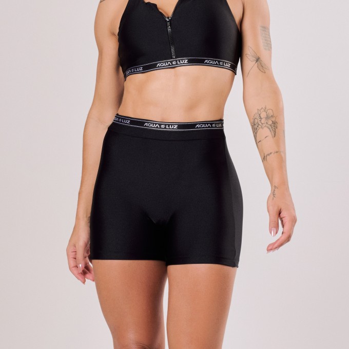 Short Preto sem costura com Elástico Personalizado