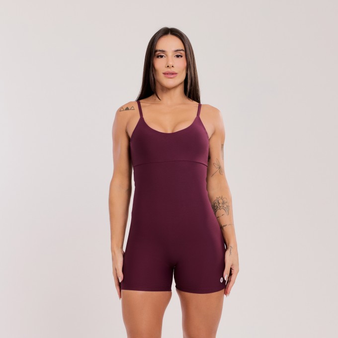 Macaquinho Básico Sem Costura Vinho Rubi