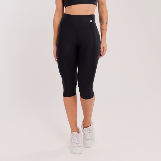 Calça Legging Corsário Básica Preta