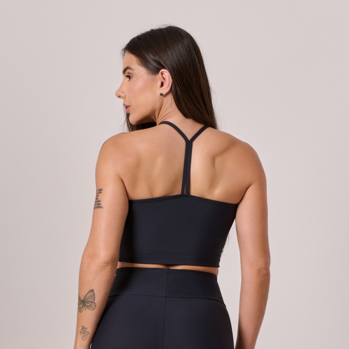 Cropped Alça Fina Preto