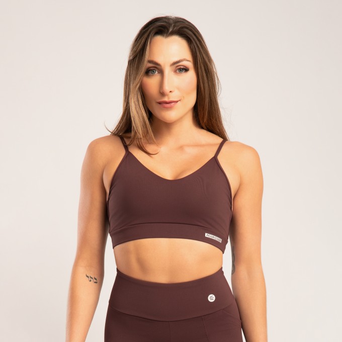 Top Marrom Escuro com Alças Reguláveis