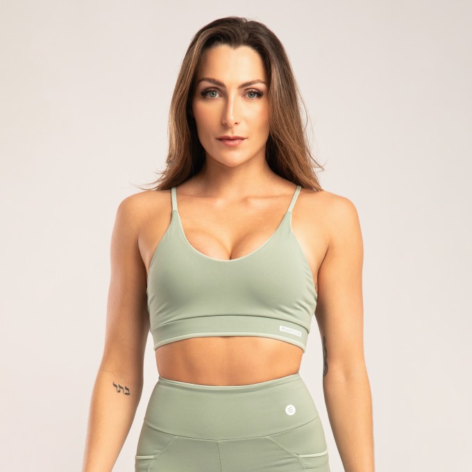 Top Verde Chá com Detalhe Verde Aloe