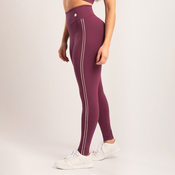 Calça Legging Uva com Detalhe Tapioca