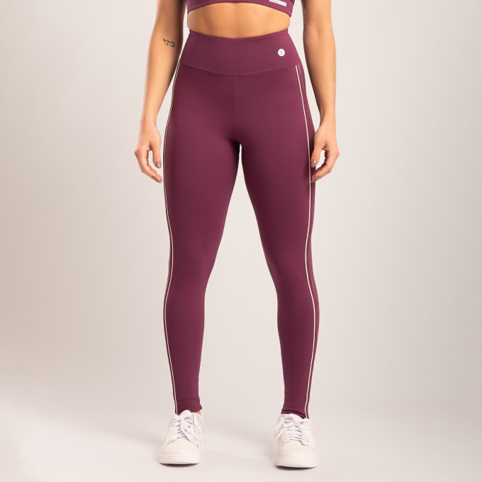 Calça Legging Uva com Detalhe Tapioca