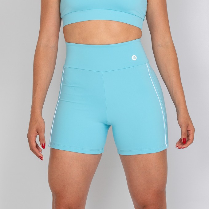 Short Azul Bebê com Detalhe Branco