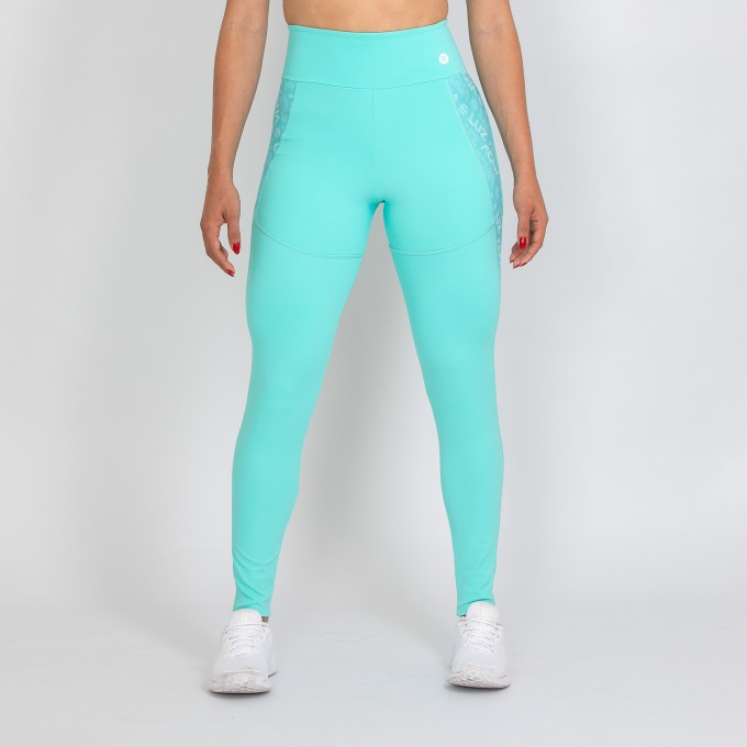 Calça Legging Verde Água com Tela Personalizada