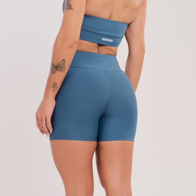 Short Básico Sem Costura Azul Safira