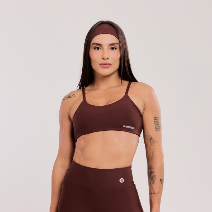 Top Básico Marrom Escuro