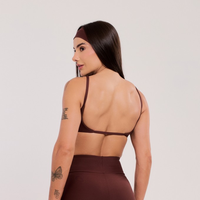 Top Básico Marrom Escuro