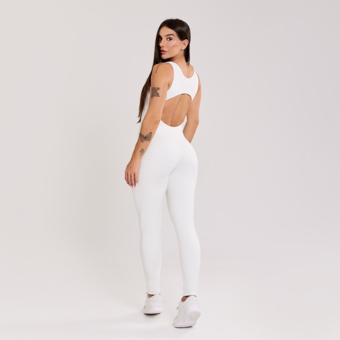 Macacão Alças Largas com costas decotadas Off white